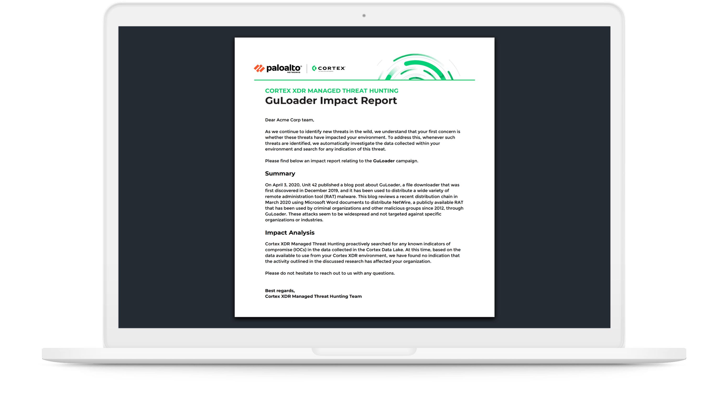 Act with confidence with prescriptive reports
