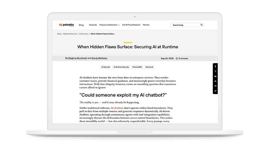 When Hidden Flaws Surface: Securing AI at Runtime