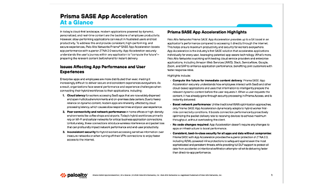 Prisma SASE App Acceleration