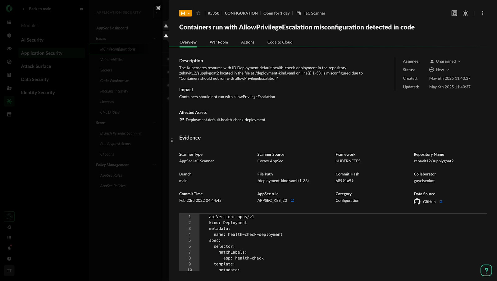 Cortex Cloud supply chain example with Kubernetes Cortex Cloud supply chain example with Kubernetes